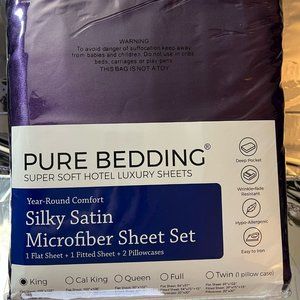 Pure Bedding Satin Sheets King